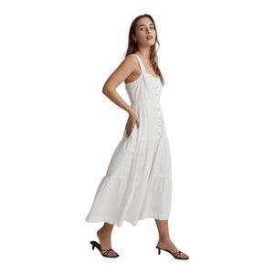Madewell White Button-Front Maxi Dress Sundress Size 6
